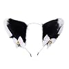 Doeheah kattenoren haarband vossenoren hoofdband haarspeld schattig haarsieraad Halloween kostuum Anime Lolita Cosplay meisjes dames en kinderen, Aazwart + wit, Eén maat