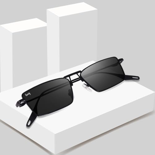 Image of Karan Aujla Classic Retro Frame Vintage Narrow Rectangular Pimp Metal Sunglasses Goggles For Men & Women (silver, black, Gold)