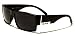 Locs Mens Flat Top Gangster Sunglasses Matte Black Silver Frame 91026