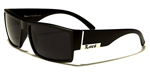Locs Mens Flat Top Gangster Sunglasses MATTE Black, Matte Black, Size No Size