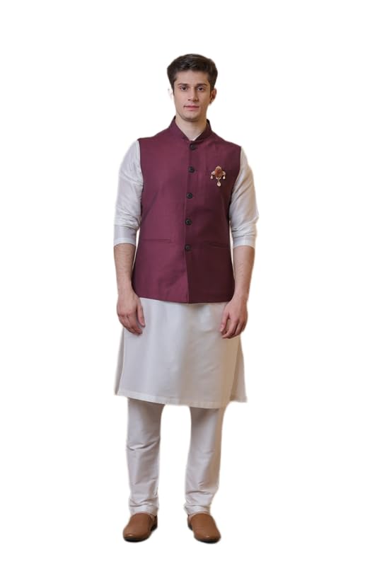 tasva Wine Georgette Embroidered Bundi | Ethnic WEAR | Wine-picture-19