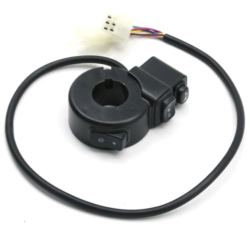 Image of UOIENRT 7 /8 inch 22MM Handlebar Switch, Black Handlebar Switch Horn, Plastic Electronic Turn Signal Switches for Motorcycle Electric Scooter ATV
