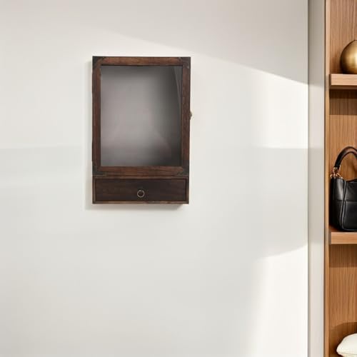 BAZEITFLOW Vitrina de Madera Rústica Colgante para Exhibición de Medallas y Recuerdos, Caja de Sombra Profunda Color Carbono con Tapa Transparente para Protección contra Polvo, Adecuado - imagen 7