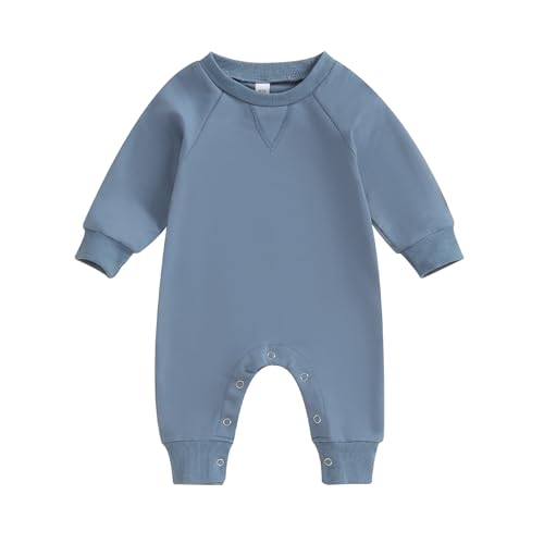 Dnomaid Yzarc HYL-HI--RYVGJIRGD2 Newborn Baby Boy Girl Clothes Solid Color Romper Jumpsuit Crewneck Long Sleeve One Piece Coverall Fall Outfits cover
