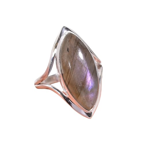 Natural Purple Labradorite Ring Purple Stone 925 Sterling Silver Handmade Promise Boho Rings Jewelry Gift for Her (8)
