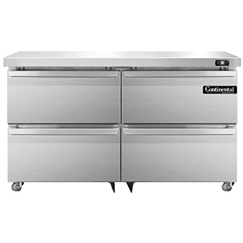 Continental Refrigerator DL48-SS-U-D Designer Line Two Section Undercounter Refrigerator, 48