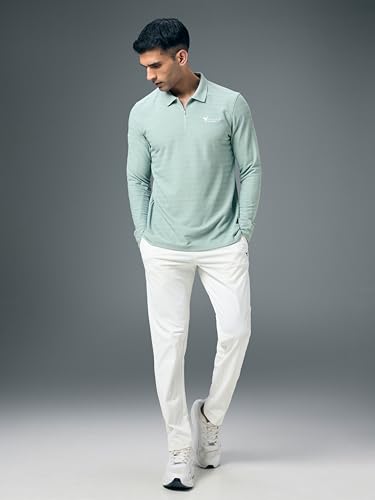 Image of TECHNOSPORT Men's Slim Fit Full Sleeve Polo T-Shirt with Collar, MATPIQ Quick Dry Moisture Wicking Polo Tee for Gym Sports Golf and Casual Wear