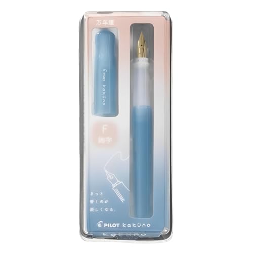 Image of Pilot Kakuno Fountain Pen Madoromi Color Series, Gold (Smiley Face) Fine Nib, Perfect for Beginners and Creative Expression, Light Blue, PFKA-1MDLBF