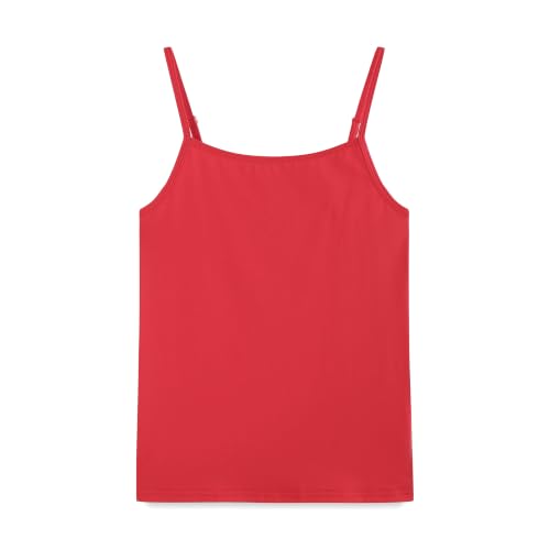Image of Girls Undershirts Camisole Tank Tops for Kids with Adjustable Straps Cotton Dance Cami for Teen 5-12 Years