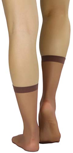 Image of ToBeInStyle Women's Pack of 6 Trendy Sheer Nylon Crew Sock Stockings