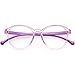 zeroUV - Kids Oversize Round Horn Rimmed Blue Light Glasses D221 (Purple/Clear)