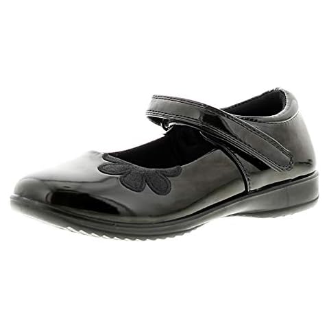 Princess Stardust Daffy Girls School Shoes Black 5 Child UK Cover
