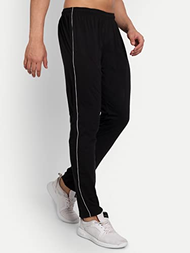 Image of Zeffit Men's Slim Fit Track Pants, Cotton, Elastic Waist, Side Pockets, Running & Gym