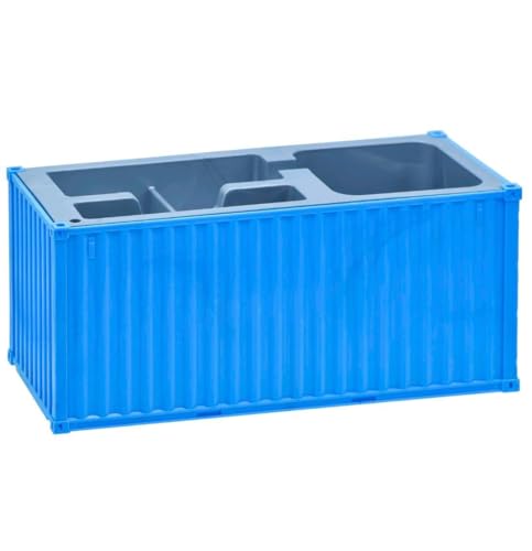 Image of Shipping Container Pen Stand, Container Style Desk Organizer Pen Stand for Office Table Shipping Company (Sky Blue)