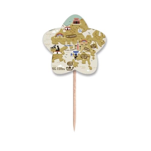 Carte de Hong Kong pour cupcake et cure-dents drapeaux - 2