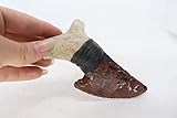 Flint Knapped Obsidian Knife Blade using Pressure Flake Techniques Hafted on Deer Antler handle Using Imitation Sinew