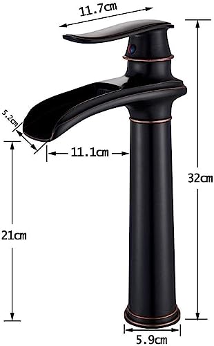 Mitigeur cascade bronze noir élevé en laiton pour vasque design - 2