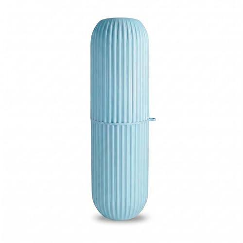 Image of Toothbrush Holder for Bathroom Toothbrush Cover Case Box for Travel Essentials Travelling Accessories Blue (Pack of 1)