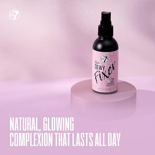W7 The Fixer Glow Set - Makeup Primer & Setting Spray Duo for Radiant, Dewy Finish - Golden Sheer Coverage, Lightweight & Non-Sticky