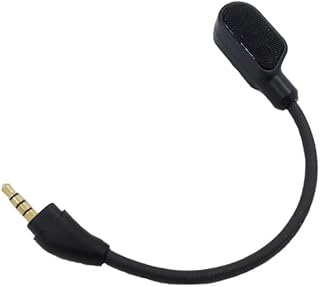 ميكروفون بديل لسماعات الرأس اللاسلكية هايبر اكس كلاود III من فاشون مانيا، ميكروفون احتياطي قابل للفصل مع خاصية إلغاء الضوضاء، دردشة كريستال صوتية للألعاب - لون أسود