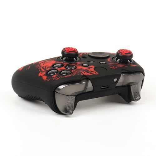Image of Tiger Controller Skin Compatible with Xbox Elite Series 2 Core Wireless Controller, RALAN Protector Case, Customised Thumb Grips Cap