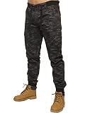 Enzo Herren Militär-Jogginghose Camouflage Cargo Camo Arbeitshose Gr. 42 W/32 L, dunkles kaki