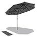 VOUNOT® Sombrilla Parasol Rectangular, Sombrillas Jardin para Terraza Playa Piscina Mercado Patio Exterior, 300 x 150 cm, Protección Solar UV50+, Doble Gris