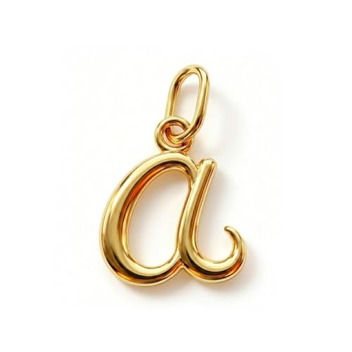 Charm America A-Z Initial Charm Necklace 10K Gold Letter Pendant