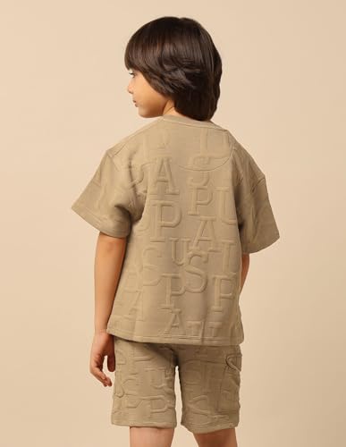 Image of Boxy fit Cotton Logo Short Sleeves Crew Neck T-Shirts