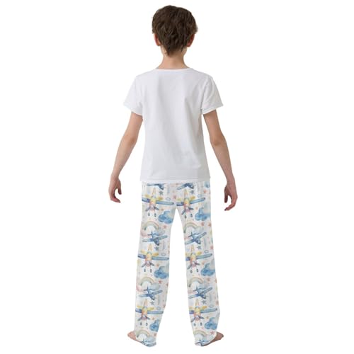 Pajama Bottoms, Airplane and Rainbow Pajamas Pant Lounge Wear Sleep Long Pants Casual Sleepwear PJS3