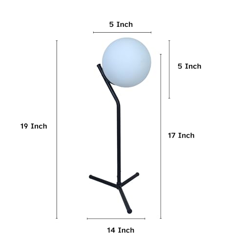 Image of tu casa Black Metal Base Bedside Table Moon Lamp with Glass for Home Decoration Bedroom Living Room Lounge Office Festival Decor & Gifting Study Table H - 19 inch / No Blub