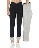 heipeiwa Women's Fleece Lined Jean Winter Jeans Thermal Stretch Warm Flannel Lined Skinny Denim Pants