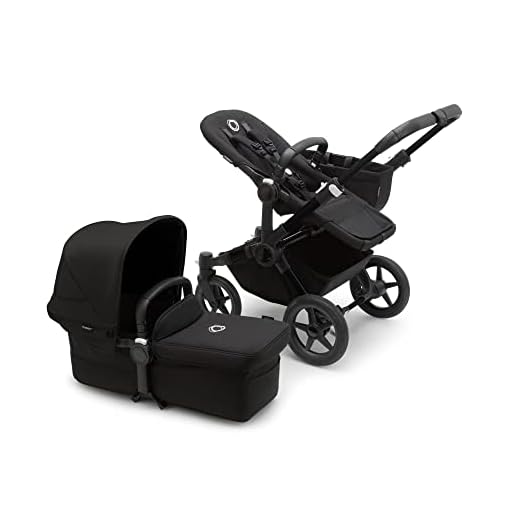 Bugaboo Donkey 5 Mono, Convertible En Carrito Doble De Lado a Lado, Diseño Mejorado, Silla Reversible, Dirección a Una Mano y Cesta Lateral, Midnight Black