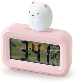 アリアス(ALIAS) 目覚まし時計 すみっコぐらし 3Dフィギュア デジタル アラームクロック とかげ バックライト スヌーズ機能付 温度表示 (しろくま) AC24025SXSG-PK