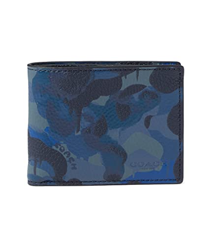 COACH Slim Billfold Camo Leather Blue/Midnight Navy One Size