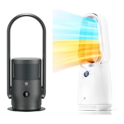 U ULTTY Space Heater & Air Purifier Bladeless Fan Filter 99.97% Smoke Dust Pollen Dander Cover