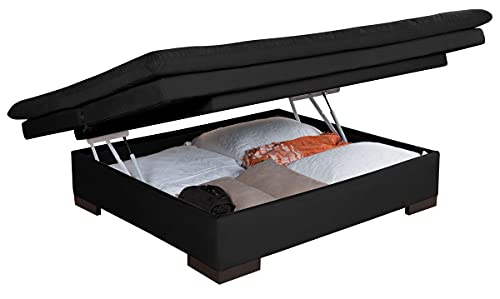 Sofá Cama Baú 3 Lugares Multiuso (Preto)