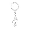 Reizteko Chaveiro de alfabeto simples com letras elegantes, pingentes criativos para bolsas, pingente de letra inicial do alfabeto com chaveiro, Letra: g, P