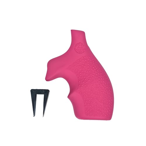 Hogue OverMolded Rubber Bantam Style Grip for S&W J-Frame Round Butt, Pink - 61007