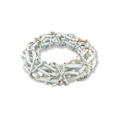 DECOLINE Holz Kranz Ø 40cm x 10cm weiß