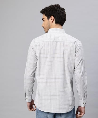 Image of Majestic Man Comfort Slim Fit Pure Cotton Checked Casual Shirt