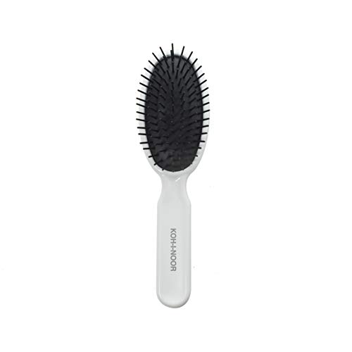 Koh-I-Noor Ovale Grande Spazzola - White Nylon Hair Brush - All Hair Types - Unisex - Adults, Long/Thick Hair Users