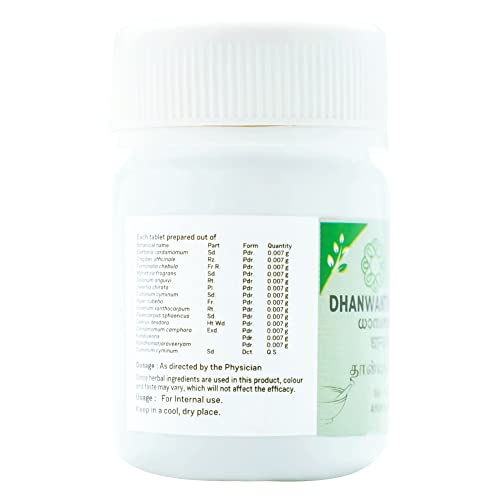 Sitaram Ayurveda Dhanwantaram Gulika | Ayurvedic Digestive & Respiratory Care | Vata-Kapha Balance | Herbal Formula | Pregnancy & Postpartum Use | 100 Tablets