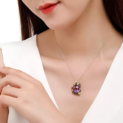 Pendentif améthyste violette en argent 925 pour sublimer vos soirées - 2