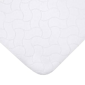 American Baby Company Waterproof Embossed Quilt-Like Flat Crib Protective Mattress Pad Cover, White by American Baby Company