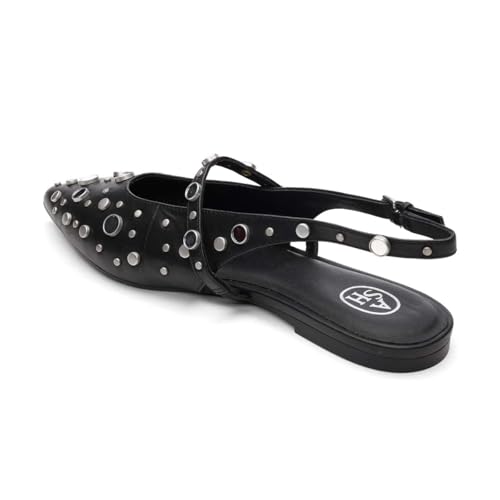 ASH Women's Brenda Studded Slingback Ballet Flat Fashionable Comfortable Shoes with Chic Design4