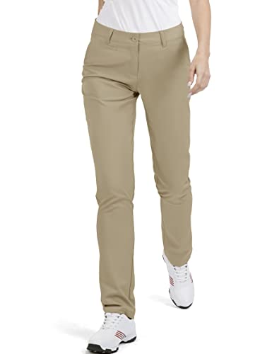 Women'S Golf Pants Stretch Straight Leg Pants Quick Dry Lightweight With 5 Pockets Athletic Work Casual For Women Size 16 Khaki