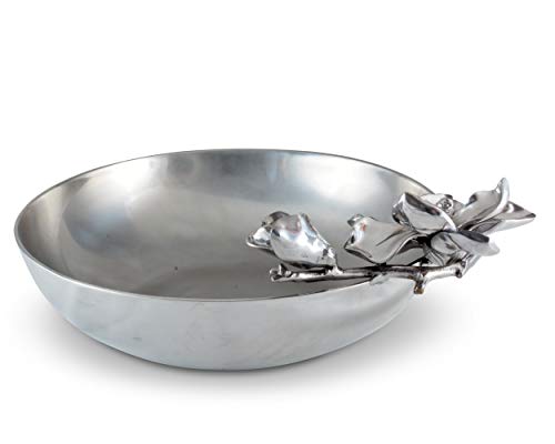 Arthur Court Designs Aluminum Metal Magnolia Flower Food Serving Bowl 13.75 Diameter #TOP2
