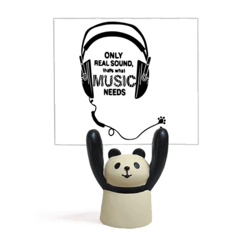 Porte-photo panda mignon avec pince métallique pour bureau et maison