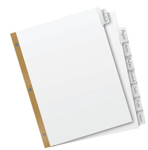AVERY Big Tab Write-On Dividers, 8-Tab Set (23078) image 4